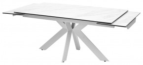 Стол BELLUNO 160 MARBLES KL-99 Белый мрамор матовый, итальянская керамика/ белый каркас, ®DISAUR в Сысерти - sysert.ok-mebel.com | фото 5