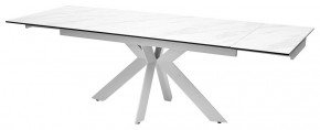 Стол BELLUNO 160 MARBLES KL-99 Белый мрамор матовый, итальянская керамика/ белый каркас, ®DISAUR в Сысерти - sysert.ok-mebel.com | фото 6