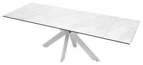 Стол BELLUNO 160 MARBLES KL-99 Белый мрамор матовый, итальянская керамика/ белый каркас, ®DISAUR в Сысерти - sysert.ok-mebel.com | фото 8