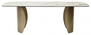 Стол BRONTE 220 KL-188 Контрастный мрамор матовый, итальянская керамика/ Шампань, ®DISAUR в Сысерти - sysert.ok-mebel.com | фото 2