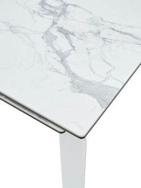Стол CORNER 120 HIGH GLOSS STATUARIO керамика, стекло/ белый каркас, ®DISAUR в Сысерти - sysert.ok-mebel.com | фото 2