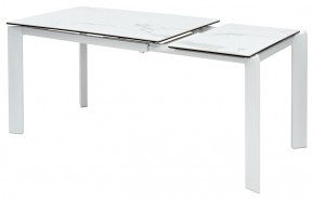 Стол CORNER 120 HIGH GLOSS STATUARIO керамика, стекло/ белый каркас, ®DISAUR в Сысерти - sysert.ok-mebel.com | фото 3