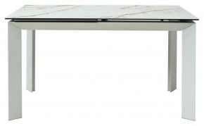 Стол CREMONA 180 KL-188 Контрастный мрамор матовый, итальянская керамика/ белый каркас, ®DISAUR в Сысерти - sysert.ok-mebel.com | фото 2