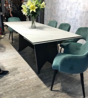 Стол IVAR 180 MARBLES KL-99 Белый мрамор, итальянская керамика/серый, ®DISAUR в Сысерти - sysert.ok-mebel.com | фото 6