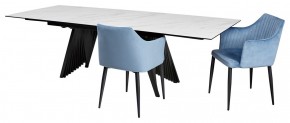 Стол IVAR 180 MARBLES KL-99 Белый мрамор, итальянская керамика/серый, ®DISAUR в Сысерти - sysert.ok-mebel.com | фото 7