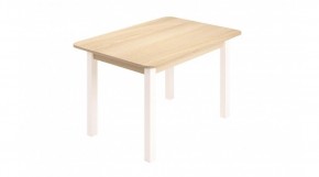 Стол ЛДСП (опоры белые) ясень шимо светлый в Сысерти - sysert.ok-mebel.com | фото