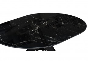 Стол стеклянный Рикла 110(150)х110х76 черный мрамор / черный в Сысерти - sysert.ok-mebel.com | фото 5