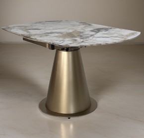 Стол TERAMO 135 GLOSS GRAND JADE SOLID CERAMIC, керамика, поворотн.механизм / Бронзовый, ®DISAUR в Сысерти - sysert.ok-mebel.com | фото