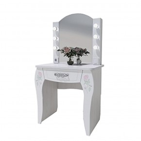 Стол туалетный Розалия №12 + ПОДСВЕТКА (лиственница белая, омела) в Сысерти - sysert.ok-mebel.com | фото