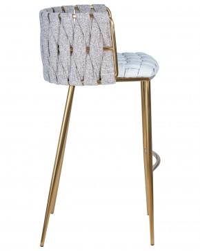 Стул барный DOBRIN EMMA GOLD, белый PU (T-01), белая ткань (F-49) в Сысерти - sysert.ok-mebel.com | фото 3