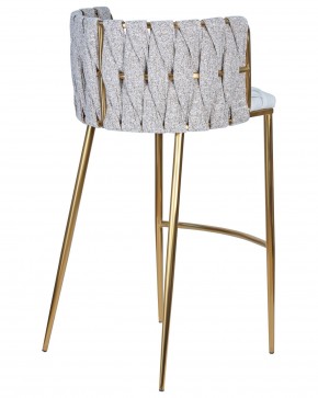 Стул барный DOBRIN EMMA GOLD, белый PU (T-01), белая ткань (F-49) в Сысерти - sysert.ok-mebel.com | фото 4