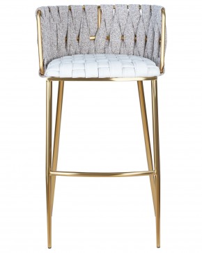 Стул барный DOBRIN EMMA GOLD, белый PU (T-01), белая ткань (F-49) в Сысерти - sysert.ok-mebel.com | фото 5