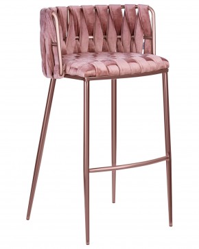 Стул барный DOBRIN EMMA ROSE GOLD, розовый велюр (VF-10) в Сысерти - sysert.ok-mebel.com | фото