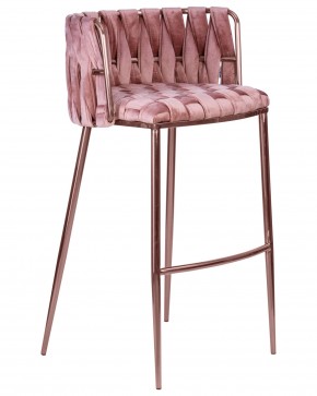 Стул барный DOBRIN EMMA ROSE GOLD, розовый велюр (VF-10) в Сысерти - sysert.ok-mebel.com | фото 2