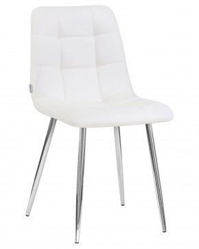Стул обеденный DOBRIN ALEX, хром ножки, белая экокожа (P-02) в Сысерти - sysert.ok-mebel.com | фото 2