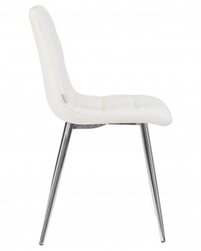 Стул обеденный DOBRIN ALEX, хром ножки, белая экокожа (P-02) в Сысерти - sysert.ok-mebel.com | фото 3