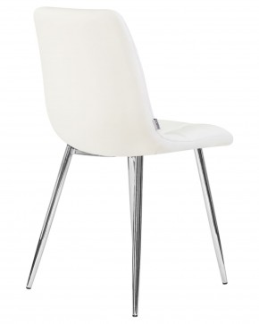 Стул обеденный DOBRIN ALEX, хром ножки, белая экокожа (P-02) в Сысерти - sysert.ok-mebel.com | фото 4