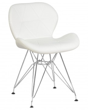 Стул обеденный DOBRIN BUTTERFLY CHROME, ножки хром, цвет белый в Сысерти - sysert.ok-mebel.com | фото