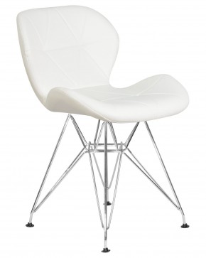 Стул обеденный DOBRIN BUTTERFLY CHROME, ножки хром, цвет белый в Сысерти - sysert.ok-mebel.com | фото 2