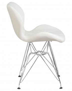 Стул обеденный DOBRIN BUTTERFLY CHROME, ножки хром, цвет белый в Сысерти - sysert.ok-mebel.com | фото 3