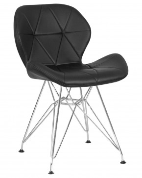 Стул обеденный DOBRIN BUTTERFLY CHROME, ножки хром, цвет чёрный в Сысерти - sysert.ok-mebel.com | фото