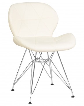 Стул обеденный DOBRIN BUTTERFLY CHROME, ножки хром, цвет кремовый в Сысерти - sysert.ok-mebel.com | фото