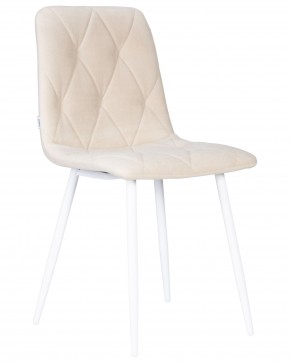 Стул обеденный DOBRIN CHILLY ROMBO, Бежевый Simple 44, основание белое в Сысерти - sysert.ok-mebel.com | фото