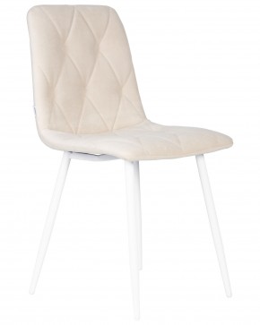 Стул обеденный DOBRIN CHILLY ROMBO, Бежевый Simple 44, основание белое в Сысерти - sysert.ok-mebel.com | фото 2