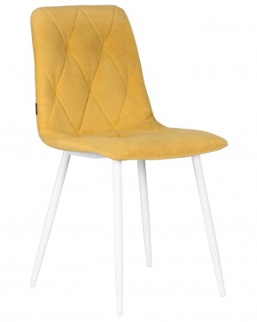 Стул обеденный DOBRIN CHILLY ROMBO, Горчичный Simple 15, основание белый в Сысерти - sysert.ok-mebel.com | фото