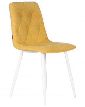 Стул обеденный DOBRIN CHILLY ROMBO, Горчичный Simple 15, основание белый в Сысерти - sysert.ok-mebel.com | фото 2