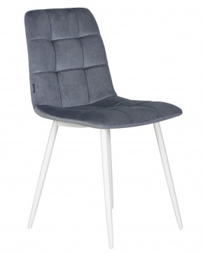 Стул обеденный DOBRIN CHILLY, Серо-голубой Holland 14, основание белое в Сысерти - sysert.ok-mebel.com | фото