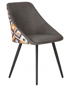 Стул обеденный DOBRIN MARKUS, ЭМАЛЬ ЧЕРНЫЙ МУАР ткань Candy Graphite+Escada Ochre в Сысерти - sysert.ok-mebel.com | фото 2