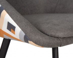 Стул обеденный DOBRIN MARKUS, ЭМАЛЬ ЧЕРНЫЙ МУАР ткань Candy Graphite+Escada Ochre в Сысерти - sysert.ok-mebel.com | фото 7