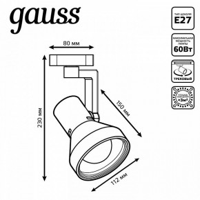 Светильник на штанге Gauss Track Light TR005 в Сысерти - sysert.ok-mebel.com | фото 6