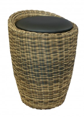 Табурет с местом для хранения LM-1100Rattan, чёрный в Сысерти - sysert.ok-mebel.com | фото