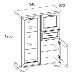 Тумба 1V2D1S, TIFFANY, цвет вудлайн кремовый в Сысерти - sysert.ok-mebel.com | фото 2