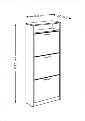 Тумба ОРИОН с тремя полками для обуви, цвет Дуб Сонома в Сысерти - sysert.ok-mebel.com | фото 3