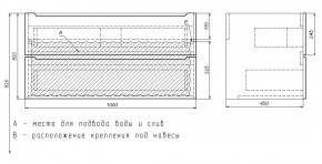 Тумба под раковину Uperwood Tanos 100 см, подвесная, белая/графит в Сысерти - sysert.ok-mebel.com | фото 7