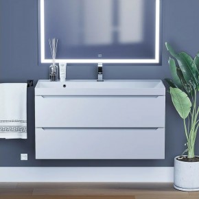 Тумба под раковину Uperwood Tanos 100 см, подвесная, белая матовая в Сысерти - sysert.ok-mebel.com | фото