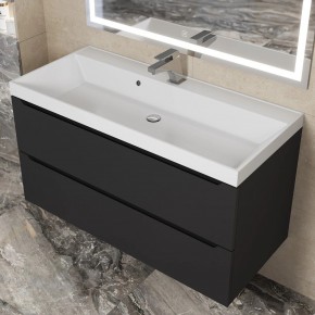 Тумба под раковину Uperwood Tanos 100 см, подвесная, черная матовая в Сысерти - sysert.ok-mebel.com | фото