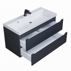Тумба под раковину Uperwood Tanos 100 см, подвесная, черная матовая в Сысерти - sysert.ok-mebel.com | фото 2