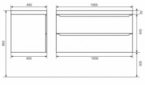 Тумба под раковину Uperwood Tanos 100 см, подвесная, черная матовая в Сысерти - sysert.ok-mebel.com | фото 6