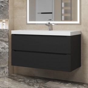 Тумба под раковину Uperwood Tanos 100 см, подвесная, черная матовая в Сысерти - sysert.ok-mebel.com | фото 8