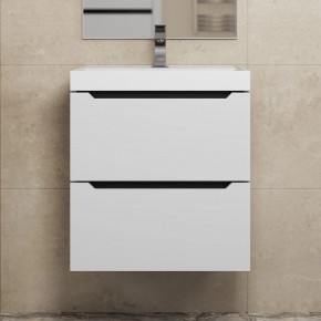 Тумба под раковину Uperwood Tanos 50 см, подвесная, белая/графит в Сысерти - sysert.ok-mebel.com | фото