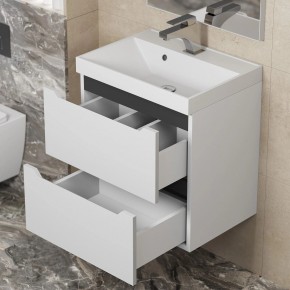 Тумба под раковину Uperwood Tanos 50 см, подвесная, белая/графит в Сысерти - sysert.ok-mebel.com | фото 7