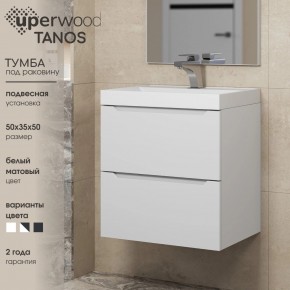Тумба под раковину Uperwood Tanos 50 см, подвесная, белая матовая в Сысерти - sysert.ok-mebel.com | фото 6