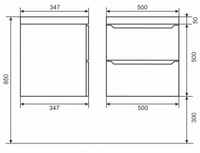 Тумба под раковину Uperwood Tanos 50 см, подвесная, черная матовая в Сысерти - sysert.ok-mebel.com | фото 3