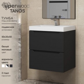 Тумба под раковину Uperwood Tanos 50 см, подвесная, черная матовая в Сысерти - sysert.ok-mebel.com | фото 4
