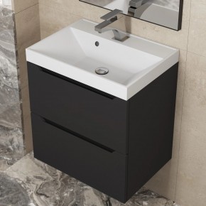 Тумба под раковину Uperwood Tanos 50 см, подвесная, черная матовая в Сысерти - sysert.ok-mebel.com | фото 9