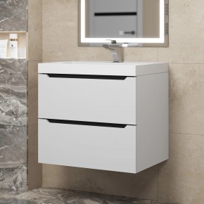 Тумба под раковину Uperwood Tanos 60 см, подвесная, белая/графит в Сысерти - sysert.ok-mebel.com | фото